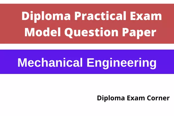 Diploma Practical Model Question paper Third Year Mechanical