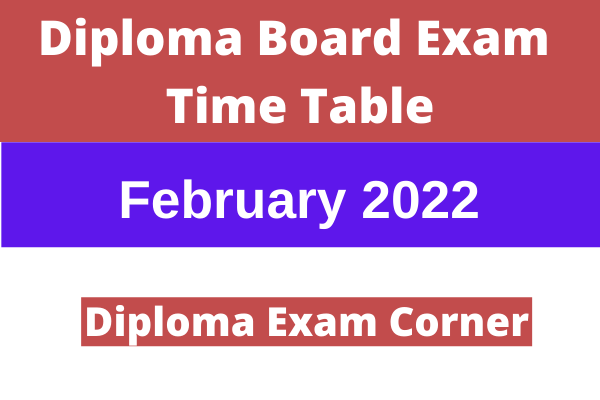 TNDTE Diploma Exam Time Table