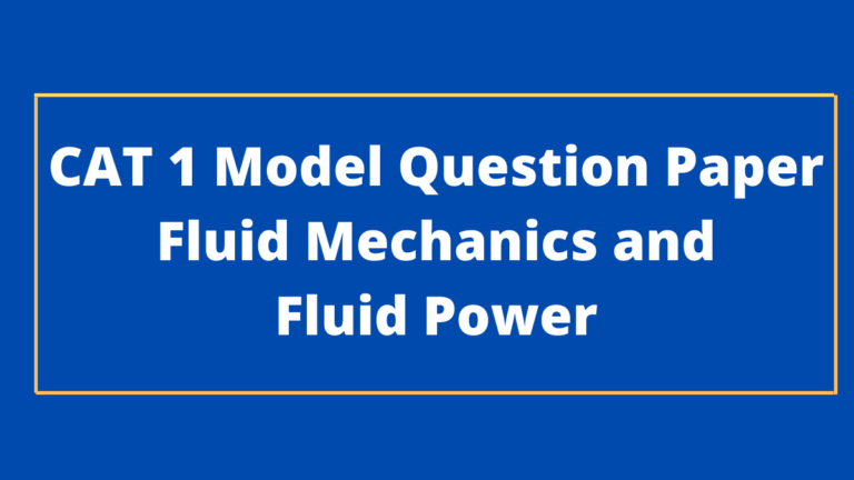 CAT 1 Model Question Paper