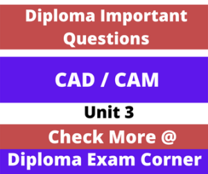 Diploma Computer Aided Design and Manufacturing Important Questions