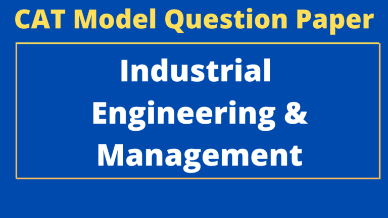 CAT Model Question Paper