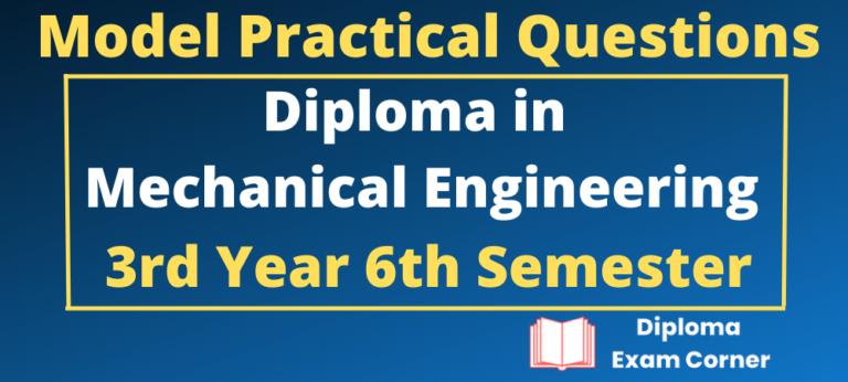 Diploma Model Practical Question Paper for Mechanical Third year
