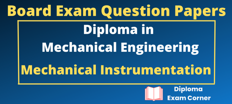 Diploma Mechanical Instrumentation Board Exam Question papers