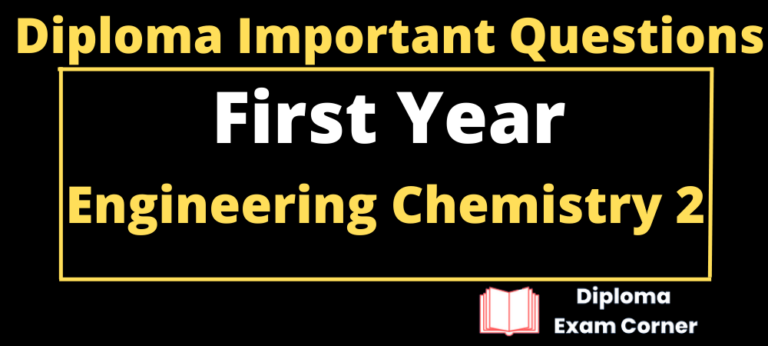 Diploma Engineering Chemistry 2 Important Questions
