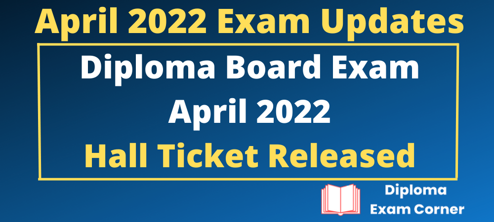 [Latest Update] TNDTE Diploma Board Exam Hall Ticket April 2022 Published