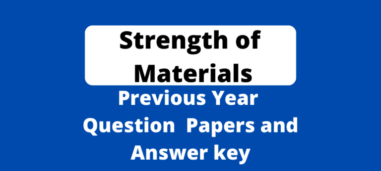 Diploma Strength of Materials Previous Year Question paper with answer key