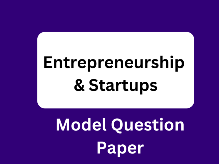 Diploma Entrepreneurship and Startups Model Question Paper