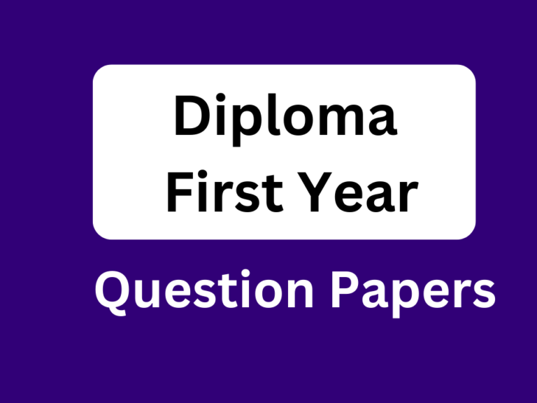 Diploma First Year Question Papers PDF Download