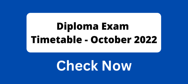 Tamilnadu Diploma Board Exam Tentative Timetable October 2022