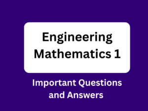 Diploma Engineering Mathematics 1 Important Questions and Answers